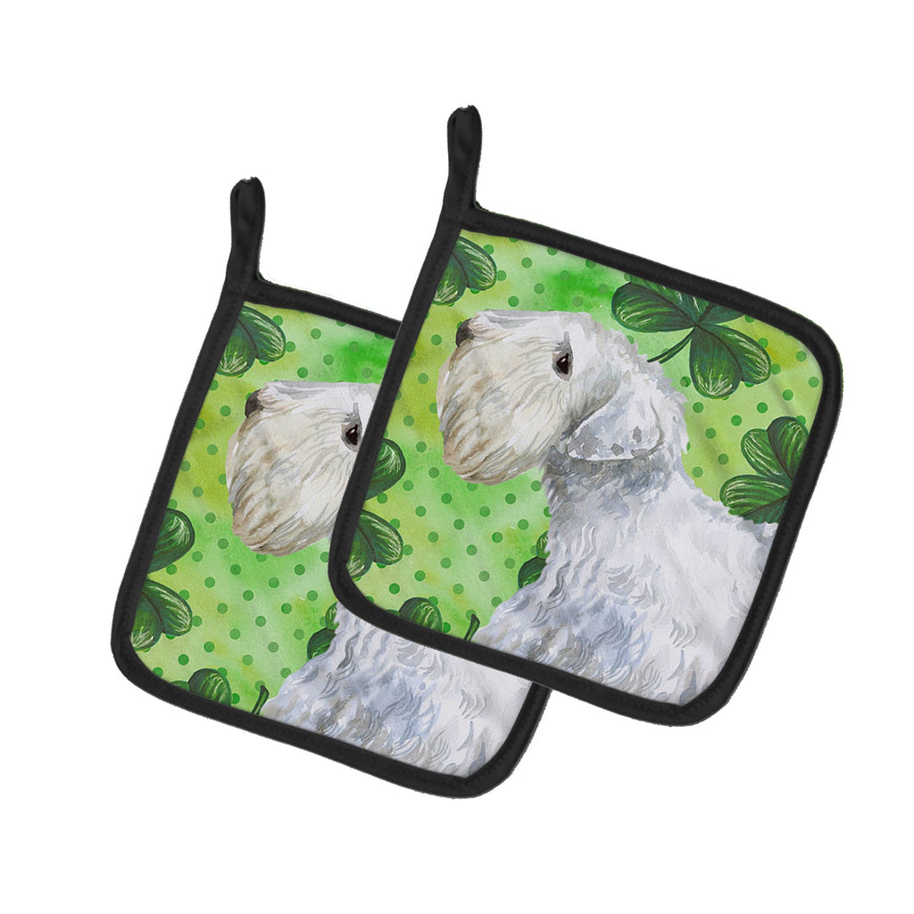Sealyham Terrier St Patrick's Pot Holder Set of 2 Heat Resistant Quilted Hot Pads 7.5 x 7.5 Inch, Insulated Kitchen Trivets for Cooking & Baking