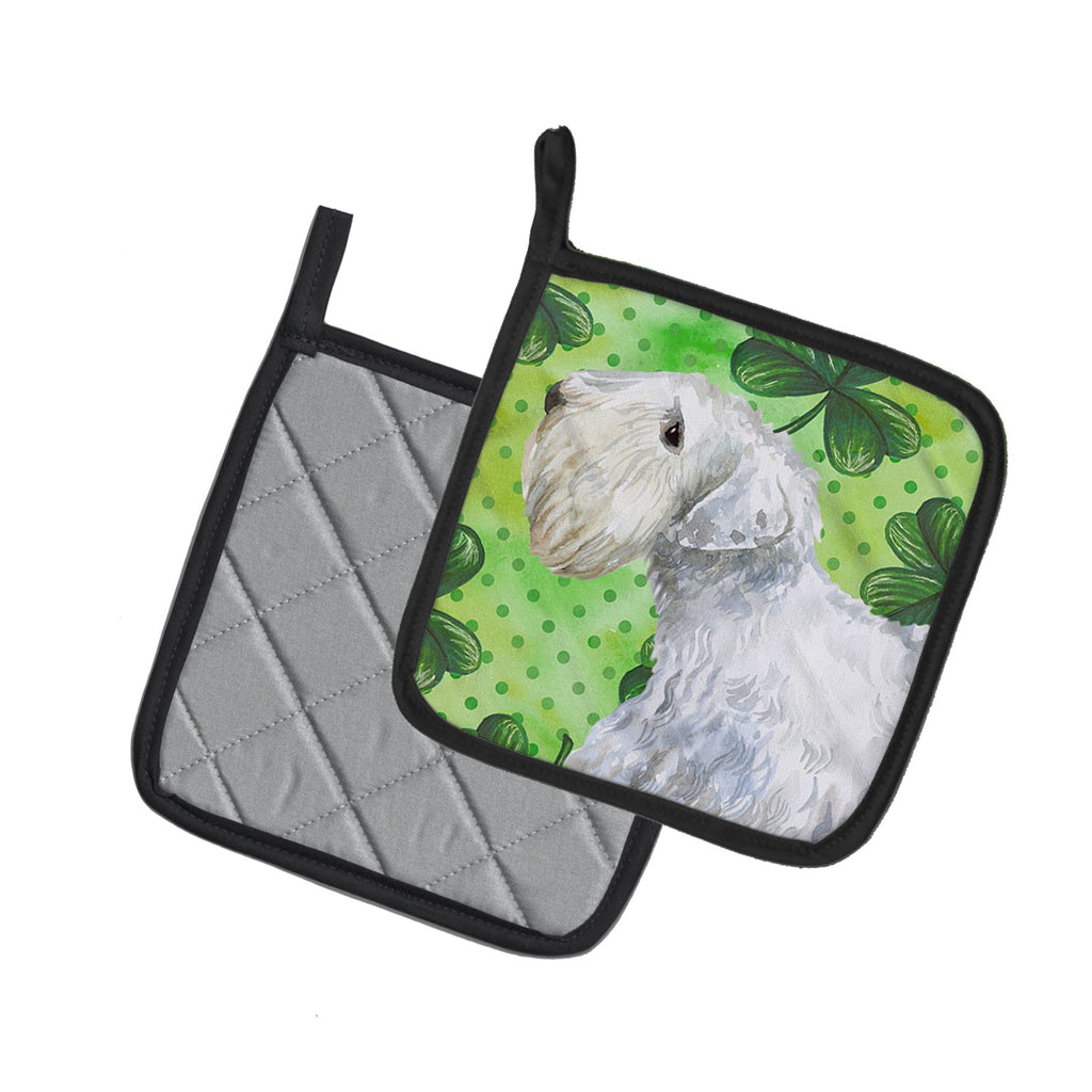 Sealyham Terrier St Patrick's Pot Holder Set of 2 Heat Resistant Quilted Hot Pads 7.5 x 7.5 Inch, Insulated Kitchen Trivets for Cooking & Baking