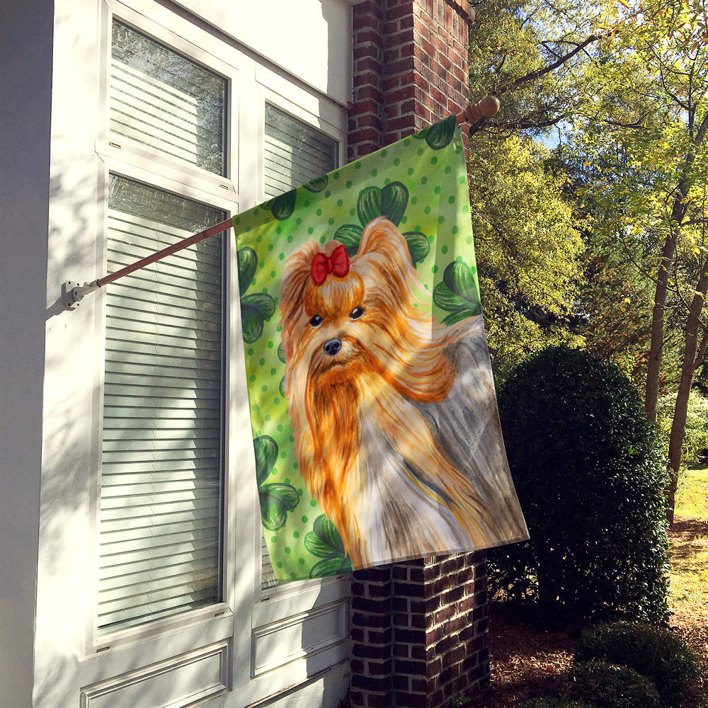 Yorkshire Terrier St Patrick's House Flag 28x40 Porch Sleeve Pole Decorative Outside Yard Banner Artwork Wall Hanging, Polyester