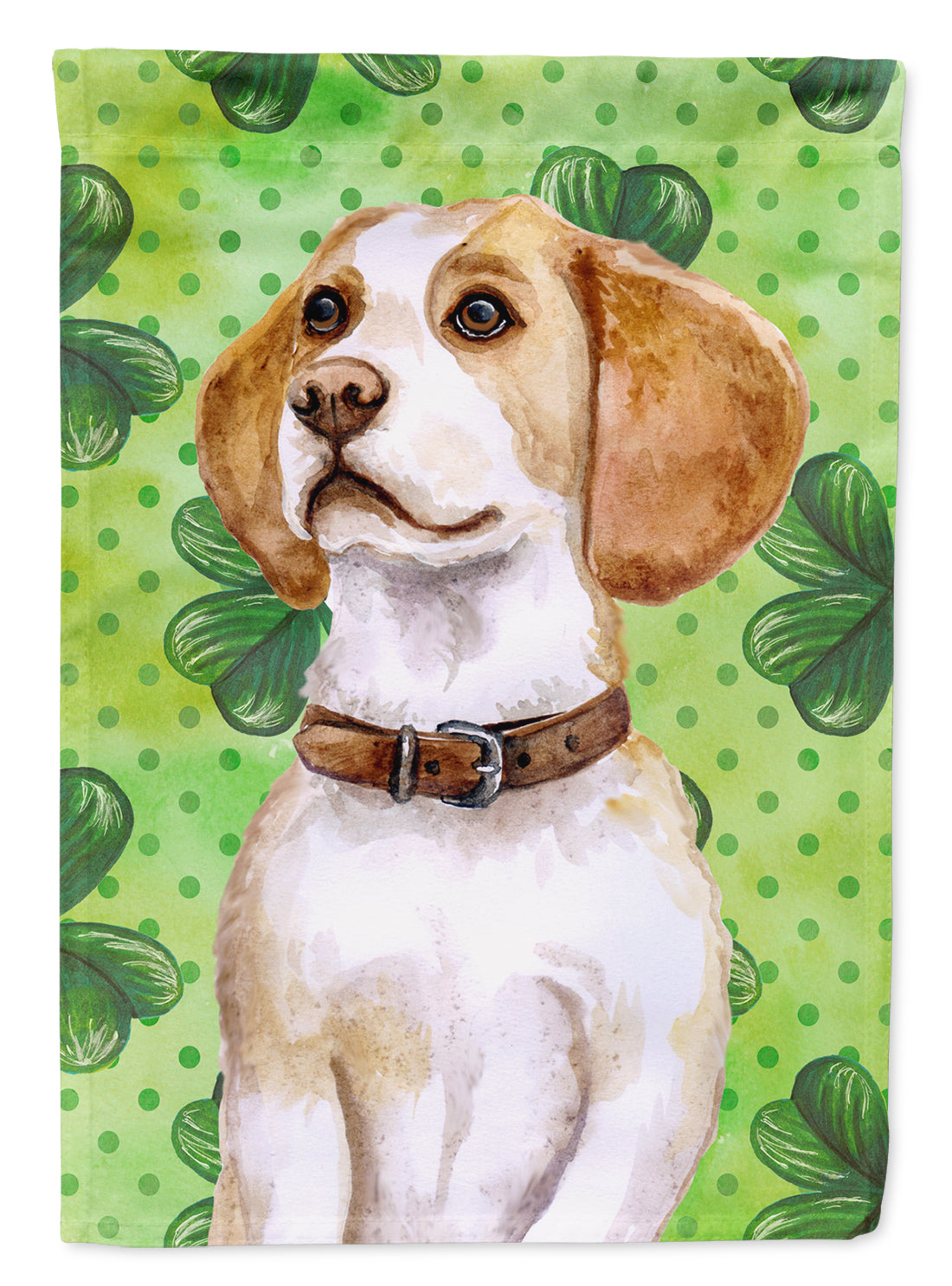 Beagle St Patrick's House Flag 28x40 Porch Sleeve Pole Decorative Outside Yard Banner Artwork Wall Hanging, Polyester