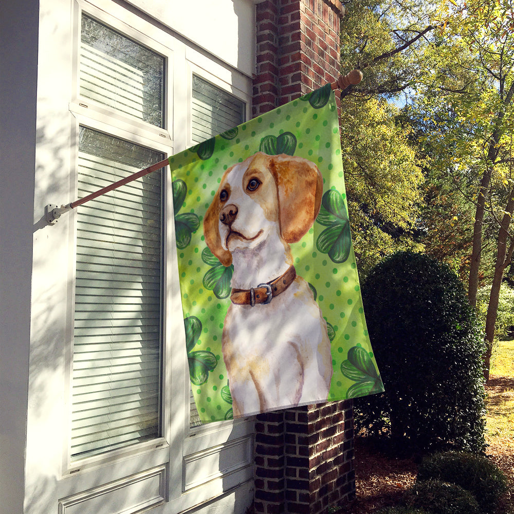 Beagle St Patrick's House Flag 28x40 Porch Sleeve Pole Decorative Outside Yard Banner Artwork Wall Hanging, Polyester