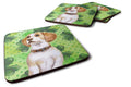 Beagle St Patrick's Foam Coasters Set of 4 Cup Coasters for Indoor Outdoor, Tabletop Protection, Anti Slip, Mouse pad Material