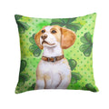 Beagle St Patrick's Decorative Throw Pillow 14x14 Indoor Outdoor Accent Cushion, Fabric Cover with Insert for Sofa, Bed, Porch & Living Room