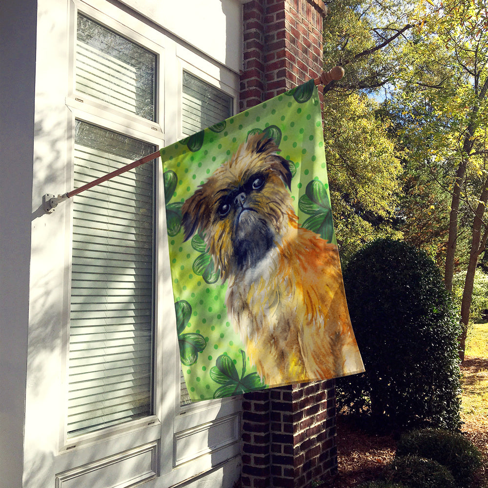 Brussels Griffon St Patrick's House Flag 28x40 Porch Sleeve Pole Decorative Outside Yard Banner Artwork Wall Hanging, Polyester