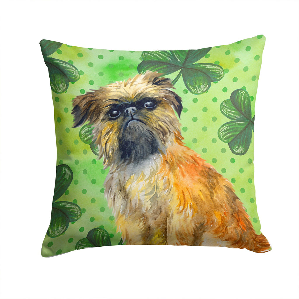 Brussels Griffon St Patrick's Decorative Throw Pillow 14x14 Indoor Outdoor Accent Cushion, Fabric Cover with Insert for Sofa, Bed, Porch & Living Room