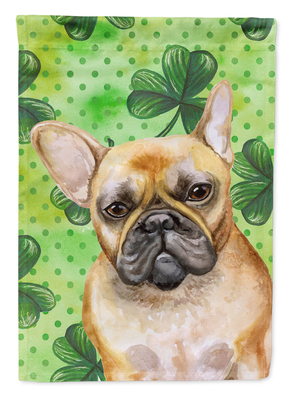 French Bulldog St Patrick's House Flag 28x40 Porch Sleeve Pole Decorative Outside Yard Banner Artwork Wall Hanging, Polyester