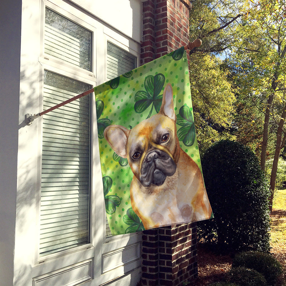 French Bulldog St Patrick's House Flag 28x40 Porch Sleeve Pole Decorative Outside Yard Banner Artwork Wall Hanging, Polyester
