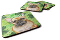 French Bulldog St Patrick's Foam Coasters Set of 4 Cup Coasters for Indoor Outdoor, Tabletop Protection, Anti Slip, Mouse pad Material