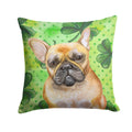 French Bulldog St Patrick's Decorative Throw Pillow 14x14 Indoor Outdoor Accent Cushion, Fabric Cover with Insert for Sofa, Bed, Porch & Living Room
