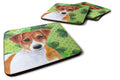 Jack Russell Terrier St Patrick's Foam Coasters Set of 4 Cup Coasters for Indoor Outdoor, Tabletop Protection, Anti Slip, Mouse pad Material