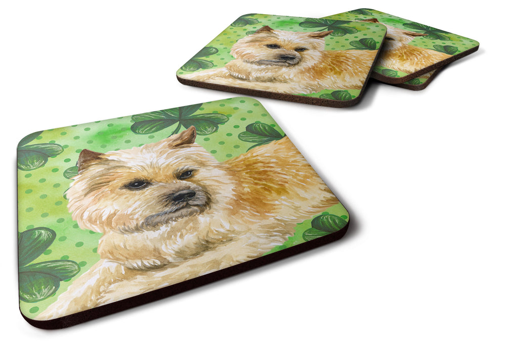 Cairn Terrier St Patrick's Foam Coasters Set of 4 Cup Coasters for Indoor Outdoor, Tabletop Protection, Anti Slip, Mouse pad Material