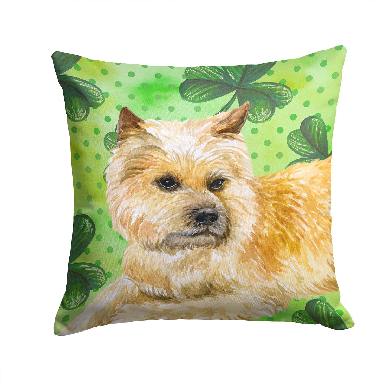 Cairn Terrier St Patrick's Decorative Throw Pillow 14x14 Indoor Outdoor Accent Cushion, Fabric Cover with Insert for Sofa, Bed, Porch & Living Room