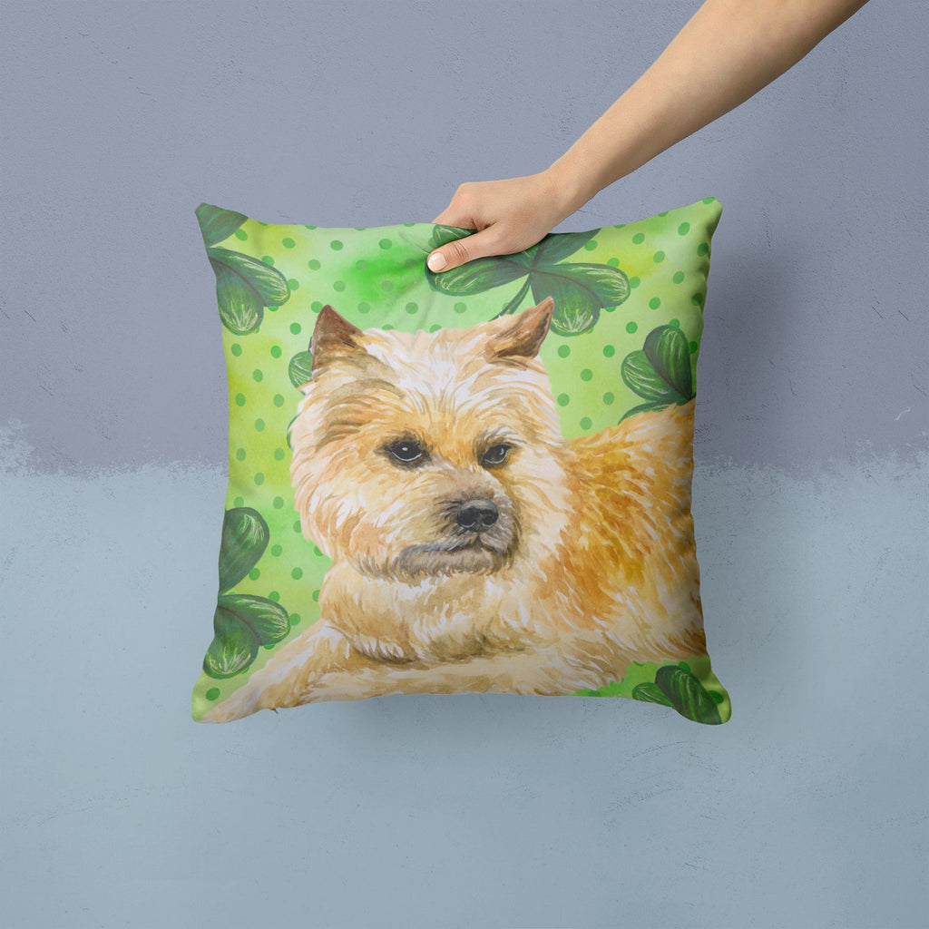 Cairn Terrier St Patrick's Decorative Throw Pillow 14x14 Indoor Outdoor Accent Cushion, Fabric Cover with Insert for Sofa, Bed, Porch & Living Room