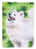 Samoyed St Patrick's House Flag 28x40 Porch Sleeve Pole Decorative Outside Yard Banner Artwork Wall Hanging, Polyester