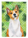 Basenji St Patrick's House Flag 28x40 Porch Sleeve Pole Decorative Outside Yard Banner Artwork Wall Hanging, Polyester