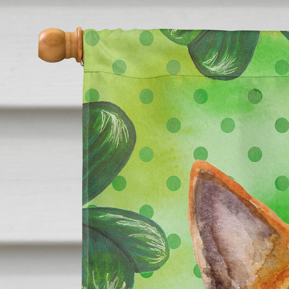 Basenji St Patrick's House Flag 28x40 Porch Sleeve Pole Decorative Outside Yard Banner Artwork Wall Hanging, Polyester