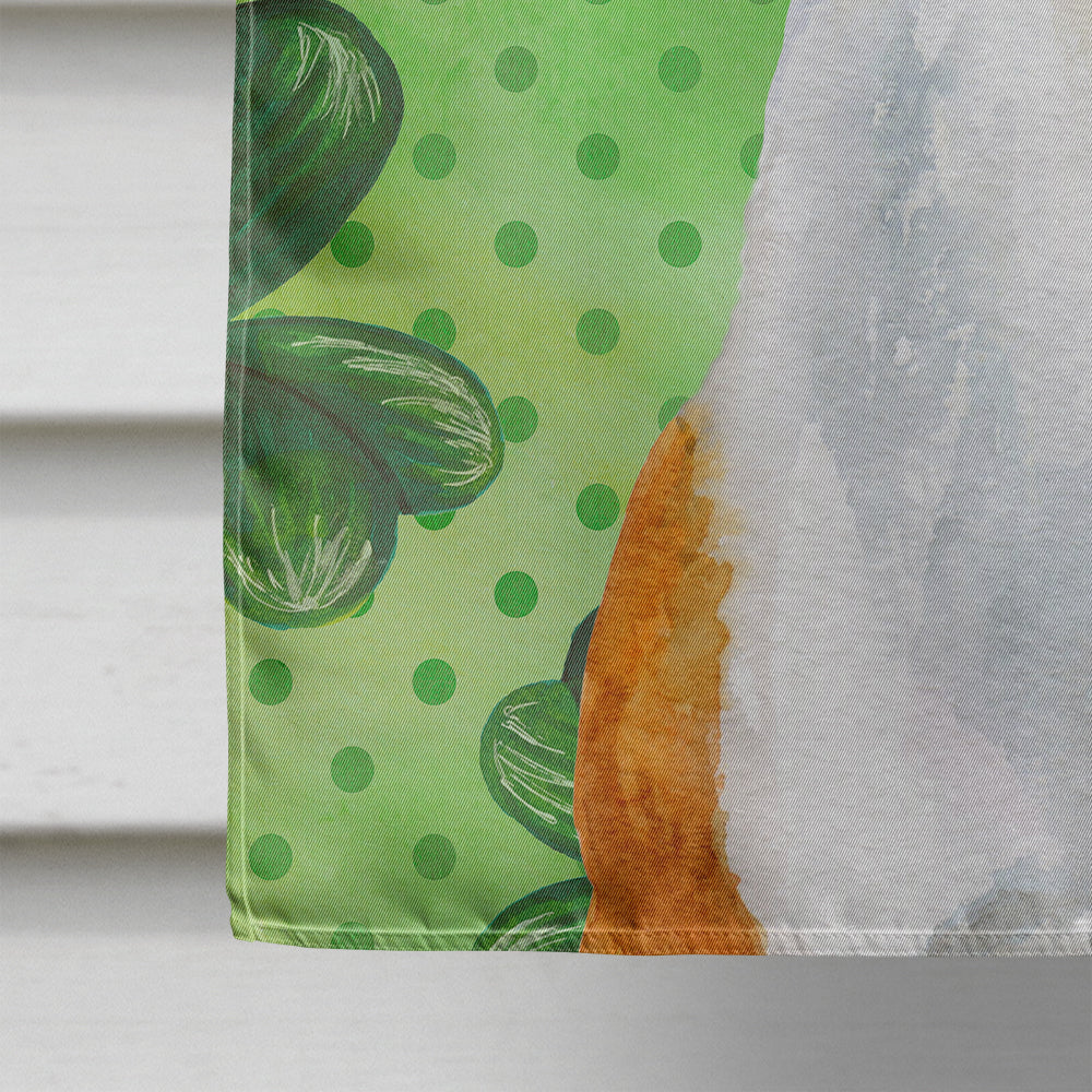 Basenji St Patrick's House Flag 28x40 Porch Sleeve Pole Decorative Outside Yard Banner Artwork Wall Hanging, Polyester
