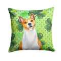 Basenji St Patrick's Decorative Throw Pillow 14x14 Indoor Outdoor Accent Cushion, Fabric Cover with Insert for Sofa, Bed, Porch & Living Room