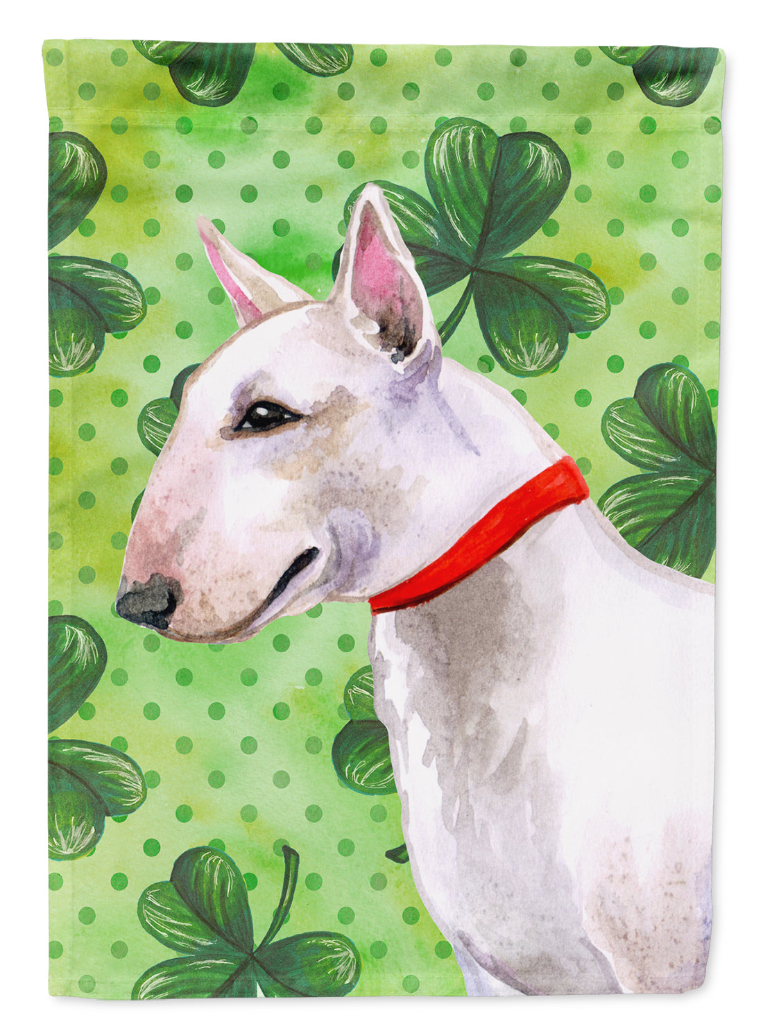Bull Terrier St Patrick's House Flag 28x40 Porch Sleeve Pole Decorative Outside Yard Banner Artwork Wall Hanging, Polyester