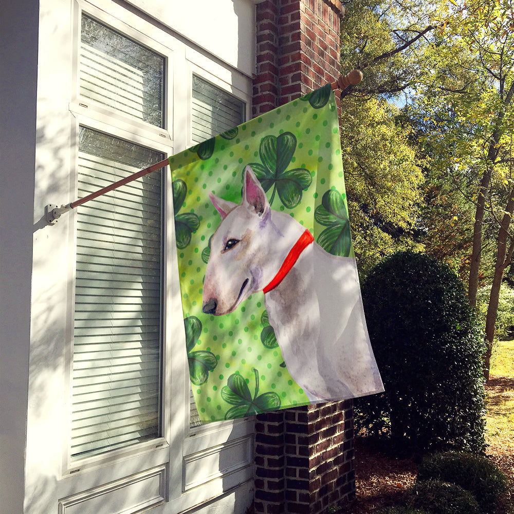 Bull Terrier St Patrick's House Flag 28x40 Porch Sleeve Pole Decorative Outside Yard Banner Artwork Wall Hanging, Polyester