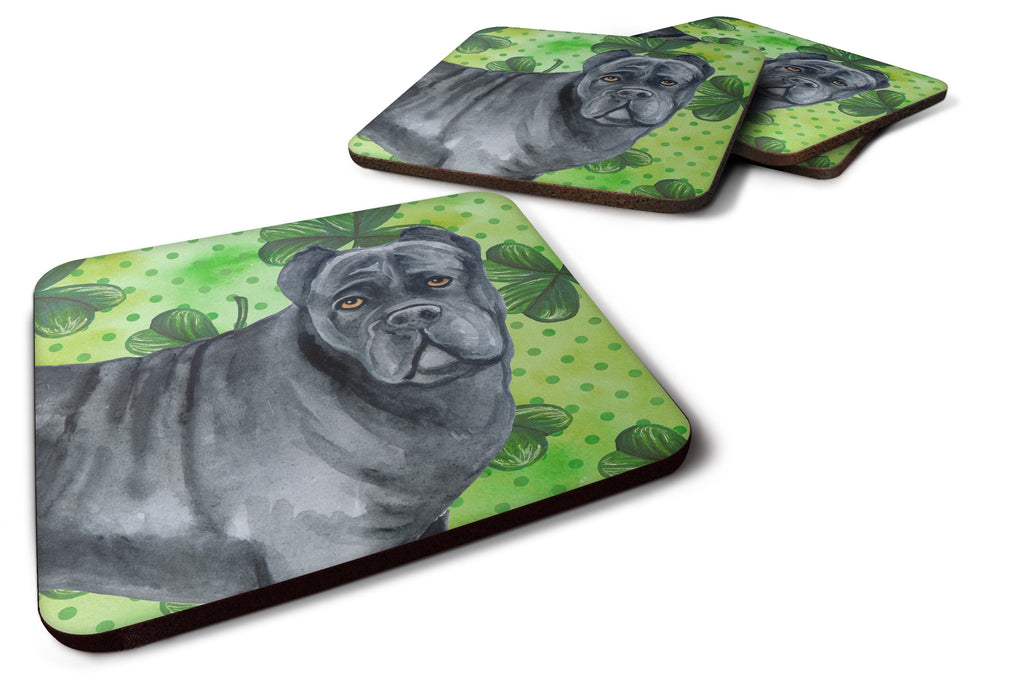 Cane Corso St Patrick's Foam Coasters Set of 4 Cup Coasters for Indoor Outdoor, Tabletop Protection, Anti Slip, Mouse pad Material
