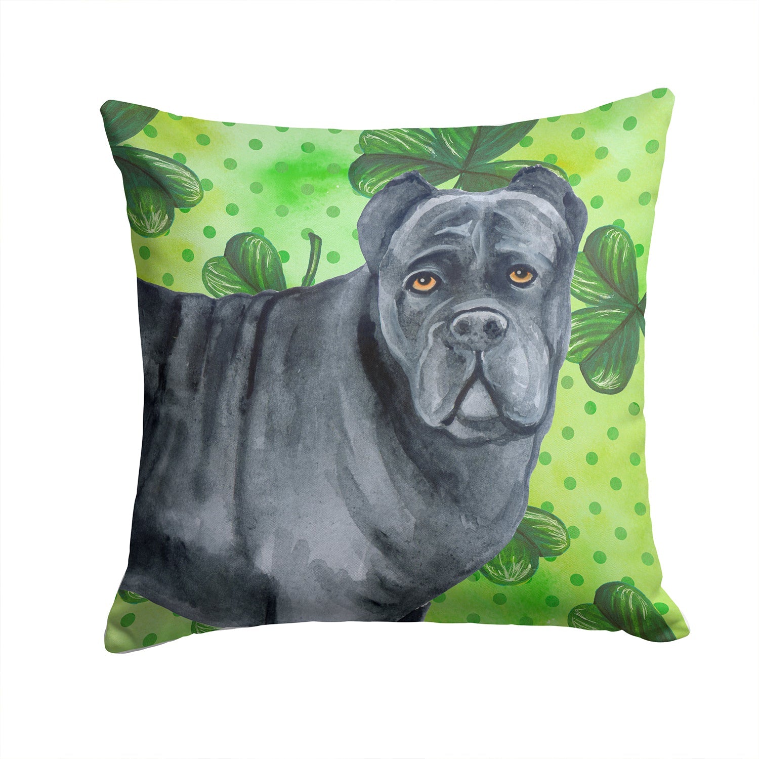 Cane Corso St Patrick's Decorative Throw Pillow 14x14 Indoor Outdoor Accent Cushion, Fabric Cover with Insert for Sofa, Bed, Porch & Living Room