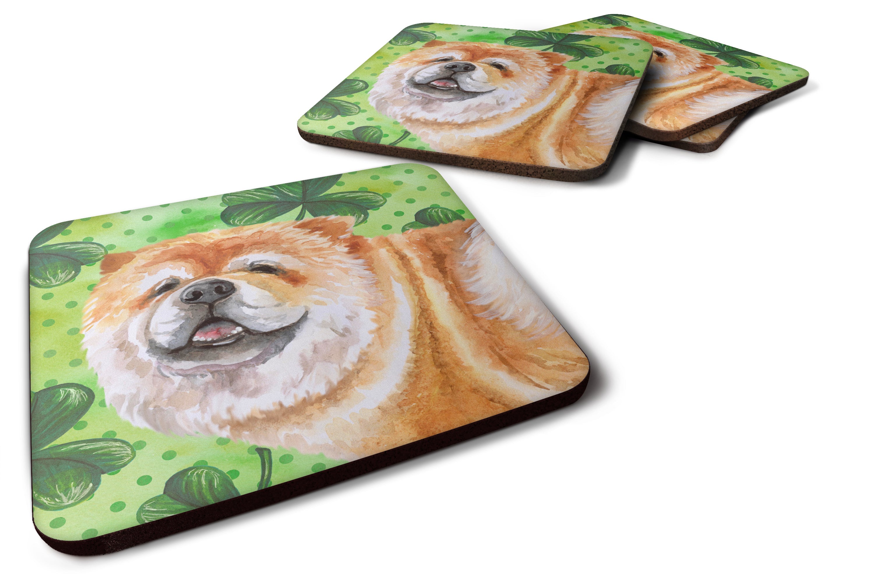 Cane Corso St Patrick's Foam Coasters Set of 4 Cup Coasters for Indoor Outdoor, Tabletop Protection, Anti Slip, Mouse pad Material