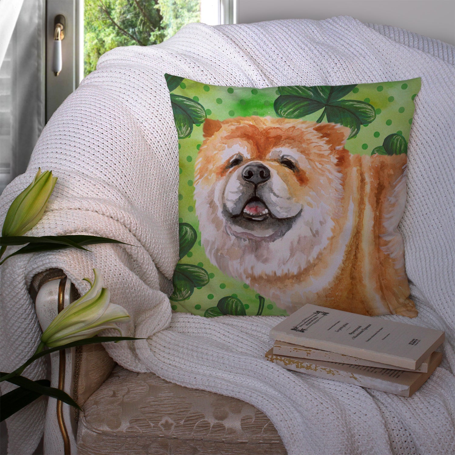 Cane Corso St Patrick's Decorative Throw Pillow 14x14 Indoor Outdoor Accent Cushion, Fabric Cover with Insert for Sofa, Bed, Porch & Living Room