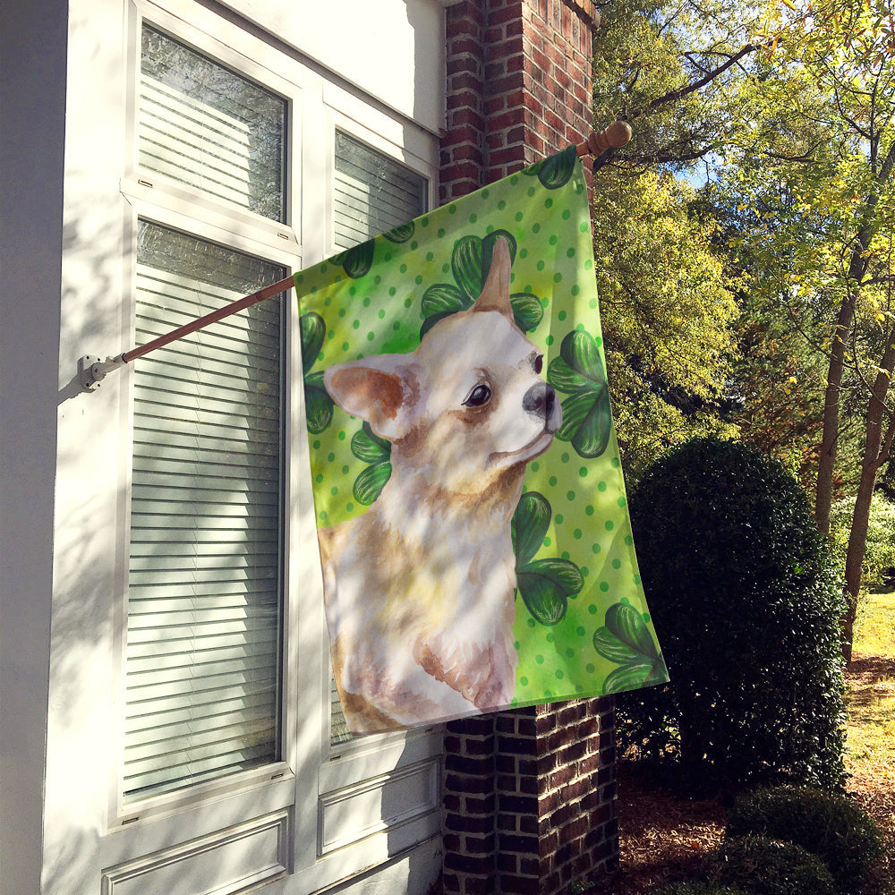 Chihuahua Leg up St Patrick's House Flag 28x40 Porch Sleeve Pole Decorative Outside Yard Banner Artwork Wall Hanging, Polyester