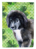 Newfoundland Puppy St Patrick's House Flag 28x40 Porch Sleeve Pole Decorative Outside Yard Banner Artwork Wall Hanging, Polyester