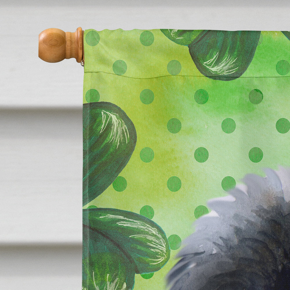 Newfoundland Puppy St Patrick's House Flag 28x40 Porch Sleeve Pole Decorative Outside Yard Banner Artwork Wall Hanging, Polyester