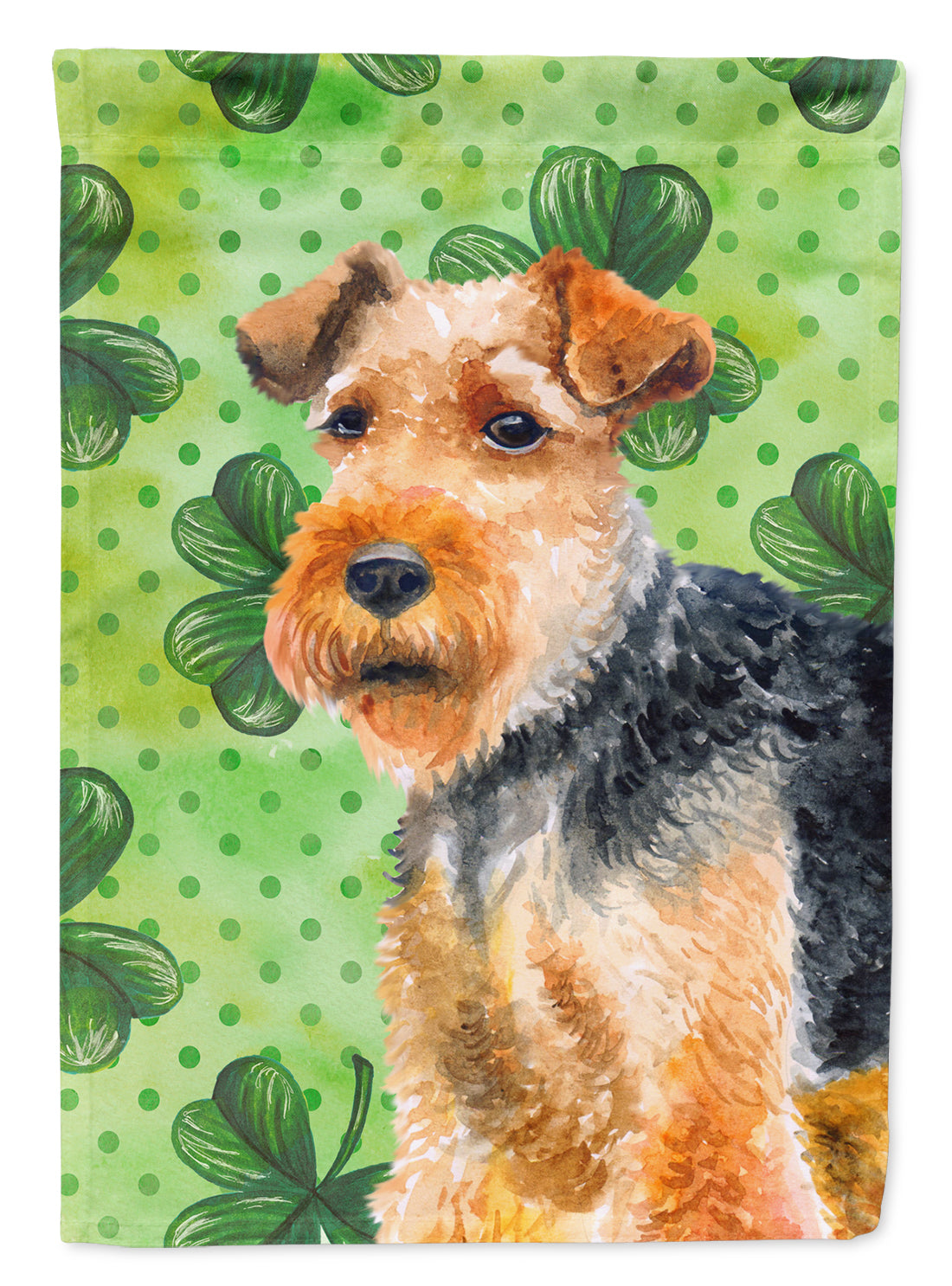 Welsh Terrier St Patrick's House Flag 28x40 Porch Sleeve Pole Decorative Outside Yard Banner Artwork Wall Hanging, Polyester