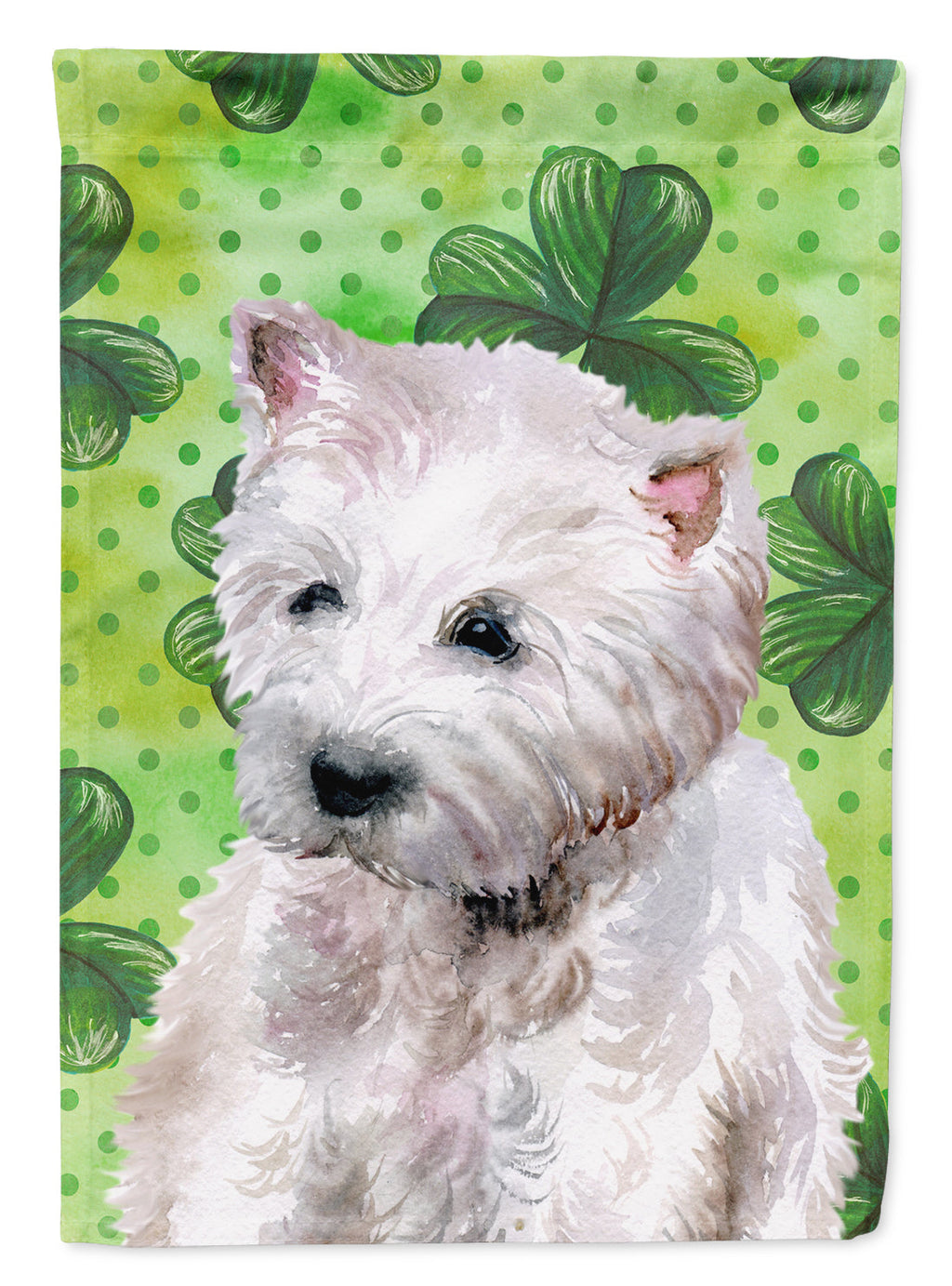Westie St Patrick's House Flag 28x40 Porch Sleeve Pole Decorative Outside Yard Banner Artwork Wall Hanging, Polyester