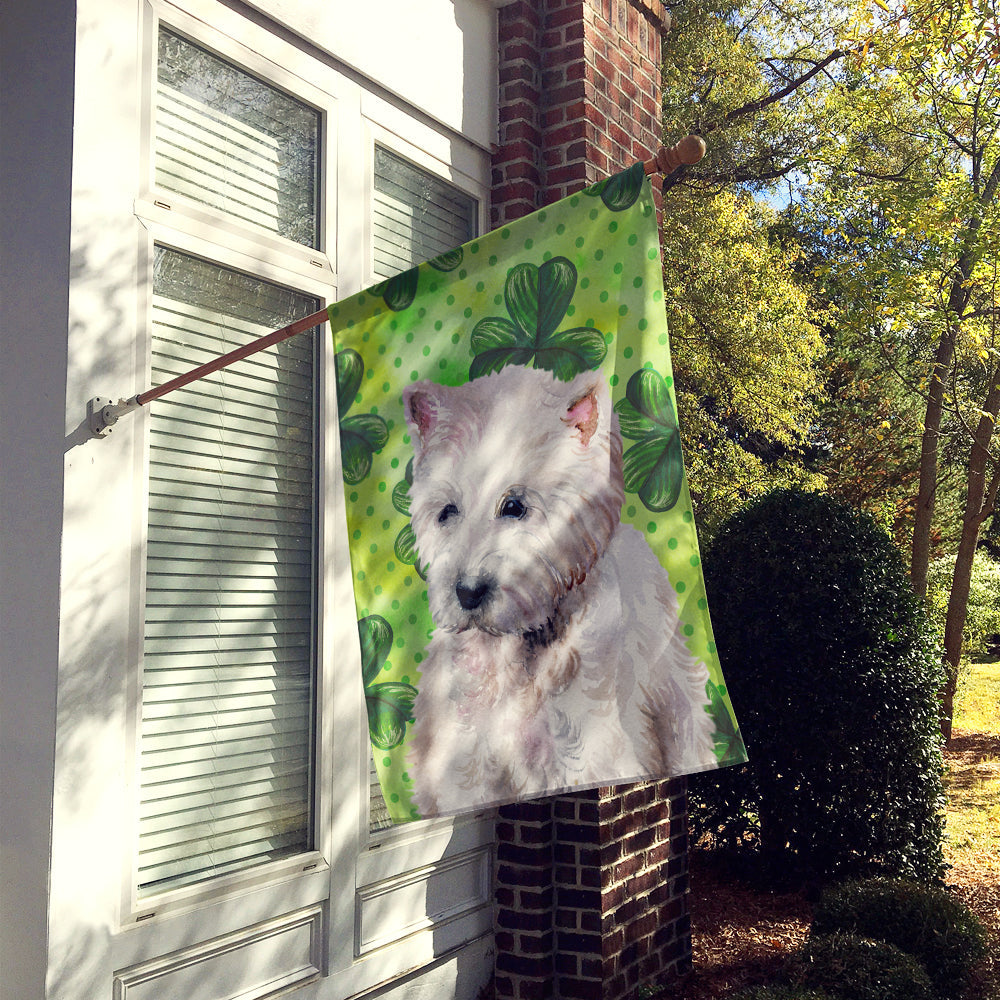 Westie St Patrick's House Flag 28x40 Porch Sleeve Pole Decorative Outside Yard Banner Artwork Wall Hanging, Polyester