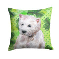 Westie St Patrick's Decorative Throw Pillow 14x14 Indoor Outdoor Accent Cushion, Fabric Cover with Insert for Sofa, Bed, Porch & Living Room
