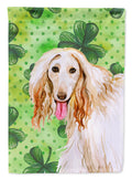 Afghan Hound St Patrick's House Flag 28x40 Porch Sleeve Pole Decorative Outside Yard Banner Artwork Wall Hanging, Polyester
