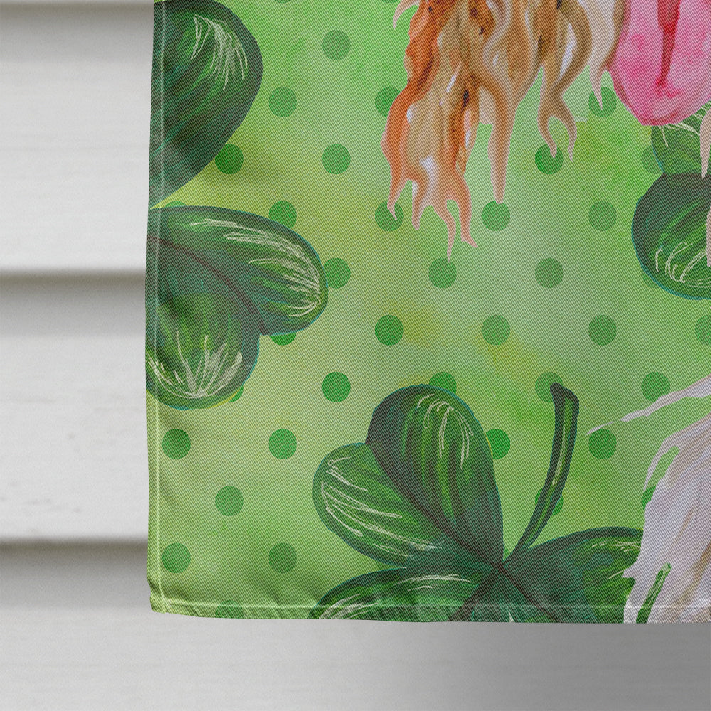 Afghan Hound St Patrick's House Flag 28x40 Porch Sleeve Pole Decorative Outside Yard Banner Artwork Wall Hanging, Polyester