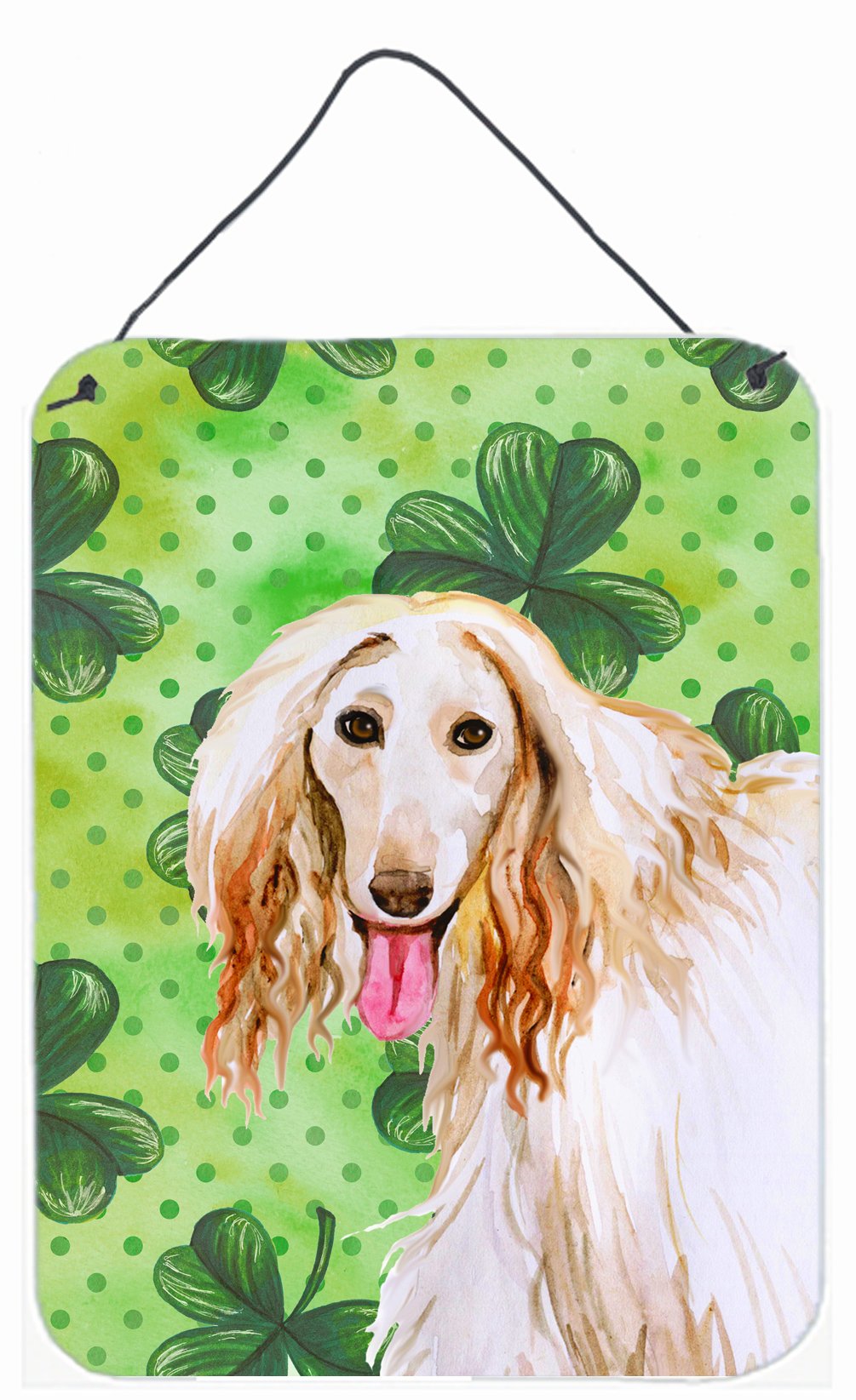Afghan Hound St Patrick's Wall or Door Hanging Prints Aluminum Metal Sign Kitchen Wall Bar Bathroom Plaque Home Decor Front Door Plaque, 12x16, Multicolor