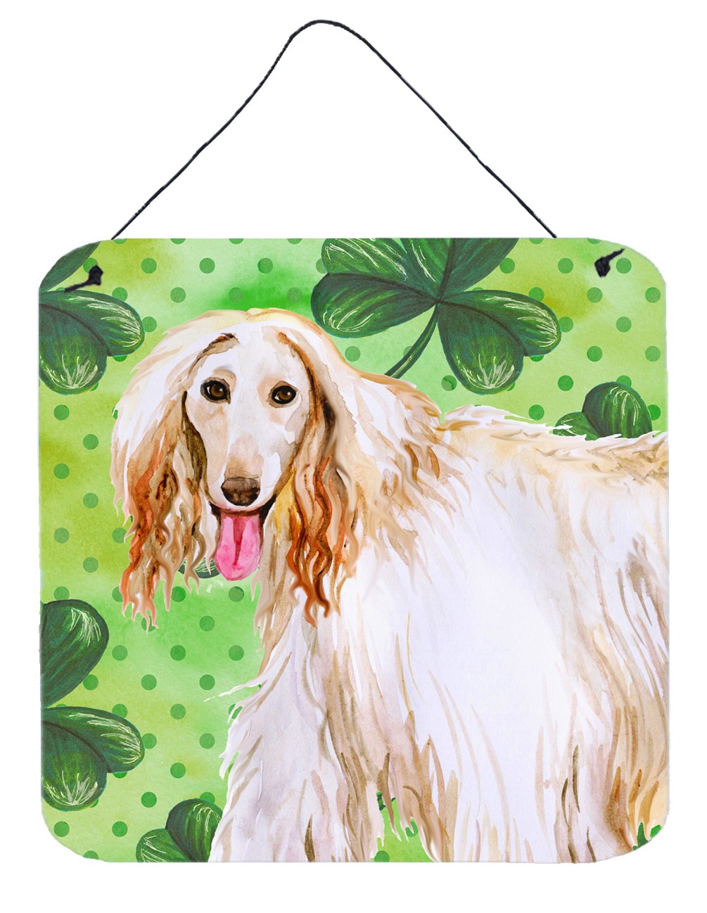 Afghan Hound St Patrick's Wall or Door Hanging Prints Aluminum Metal Sign Kitchen Wall Bar Bathroom Plaque Home Decor, 6x6, Multicolor