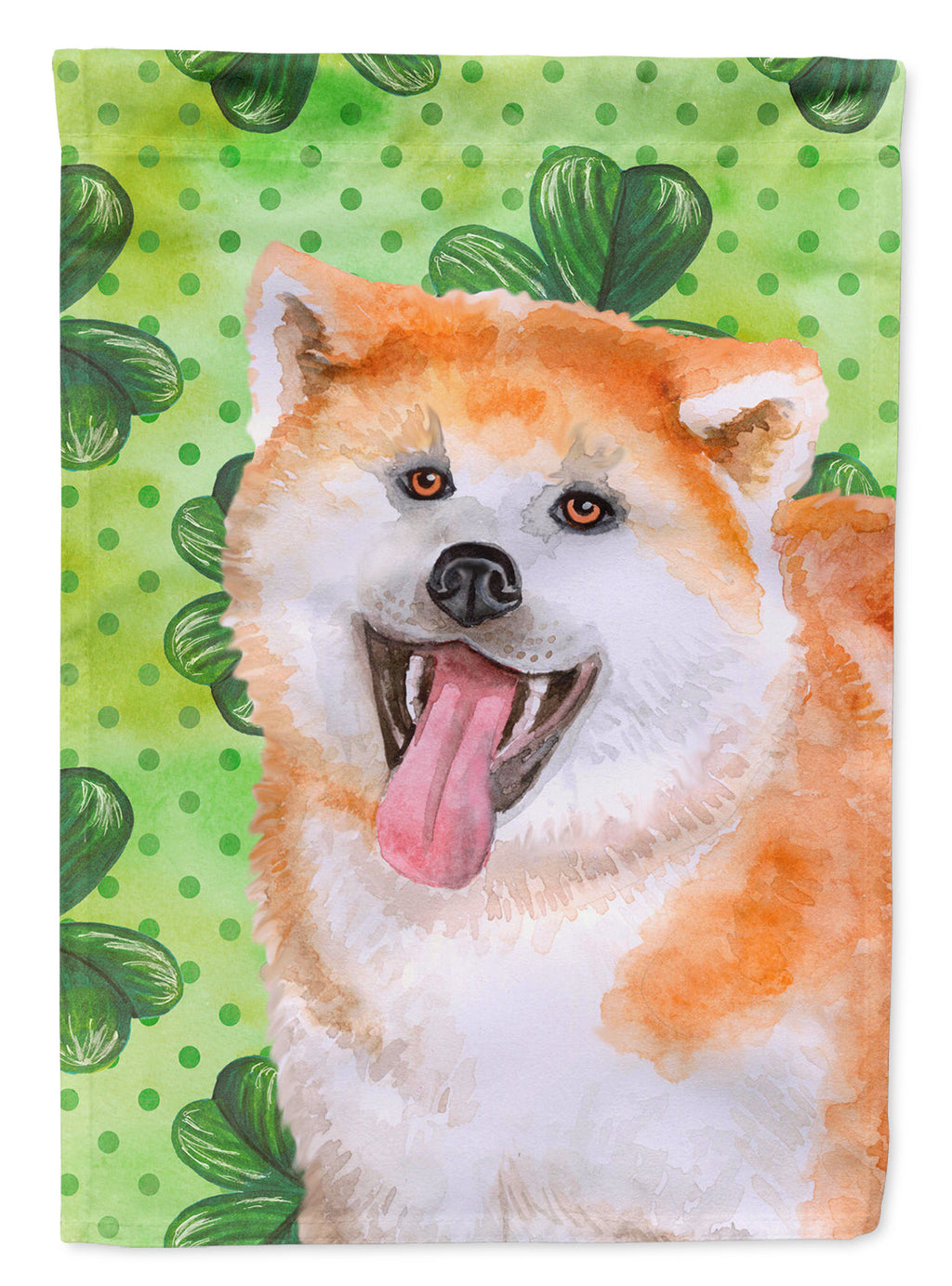 Akita St Patrick's House Flag 28x40 Porch Sleeve Pole Decorative Outside Yard Banner Artwork Wall Hanging, Polyester