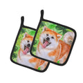 Akita St Patrick's Pot Holder Set of 2 Heat Resistant Quilted Hot Pads 7.5 x 7.5 Inch, Insulated Kitchen Trivets for Cooking & Baking