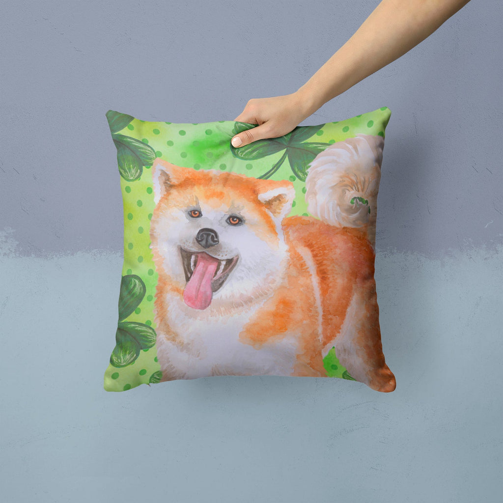 Akita St Patrick's Decorative Throw Pillow 14x14 Indoor Outdoor Accent Cushion, Fabric Cover with Insert for Sofa, Bed, Porch & Living Room