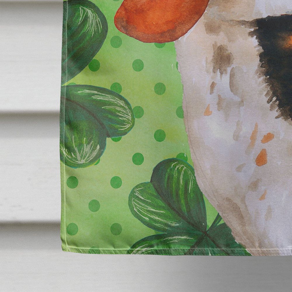 Basset Hound St Patrick's House Flag 28x40 Porch Sleeve Pole Decorative Outside Yard Banner Artwork Wall Hanging, Polyester