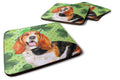 Basset Hound St Patrick's Foam Coasters Set of 4 Cup Coasters for Indoor Outdoor, Tabletop Protection, Anti Slip, Mouse pad Material