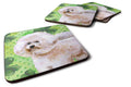 Bichon Frise #2 St Patrick's Foam Coasters Set of 4 Cup Coasters for Indoor Outdoor, Tabletop Protection, Anti Slip, Mouse pad Material