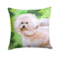 Bichon Frise #2 St Patrick's Decorative Throw Pillow 14x14 Indoor Outdoor Accent Cushion, Fabric Cover with Insert for Sofa, Bed, Porch & Living Room