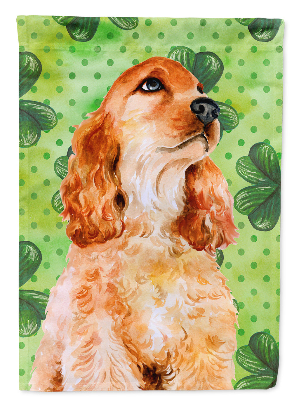 Cocker Spaniel St Patrick's House Flag 28x40 Porch Sleeve Pole Decorative Outside Yard Banner Artwork Wall Hanging, Polyester