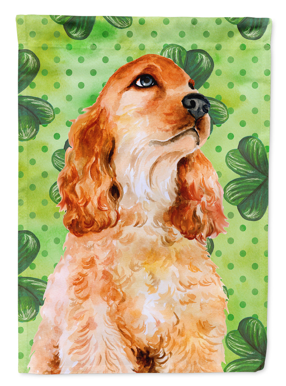 Cocker Spaniel St Patrick's House Flag 28x40 Porch Sleeve Pole Decorative Outside Yard Banner Artwork Wall Hanging, Polyester