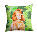 Cocker Spaniel St Patrick's Decorative Throw Pillow 14x14 Indoor Outdoor Accent Cushion, Fabric Cover with Insert for Sofa, Bed, Porch & Living Room