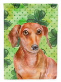 Red Dachshund St Patrick's House Flag 28x40 Porch Sleeve Pole Decorative Outside Yard Banner Artwork Wall Hanging, Polyester